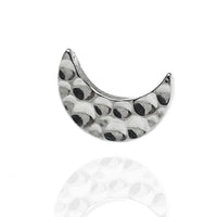 Hammered Moon Titanium Top Only earrings by Body Clickers, flat back design in 16g and 14g titanium with hammered finish.