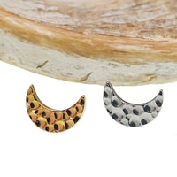 Hammered Moon Titanium Top Only earrings from Body Clickers, 16g and 14g flat back titanium jewelry with hammered moon design.