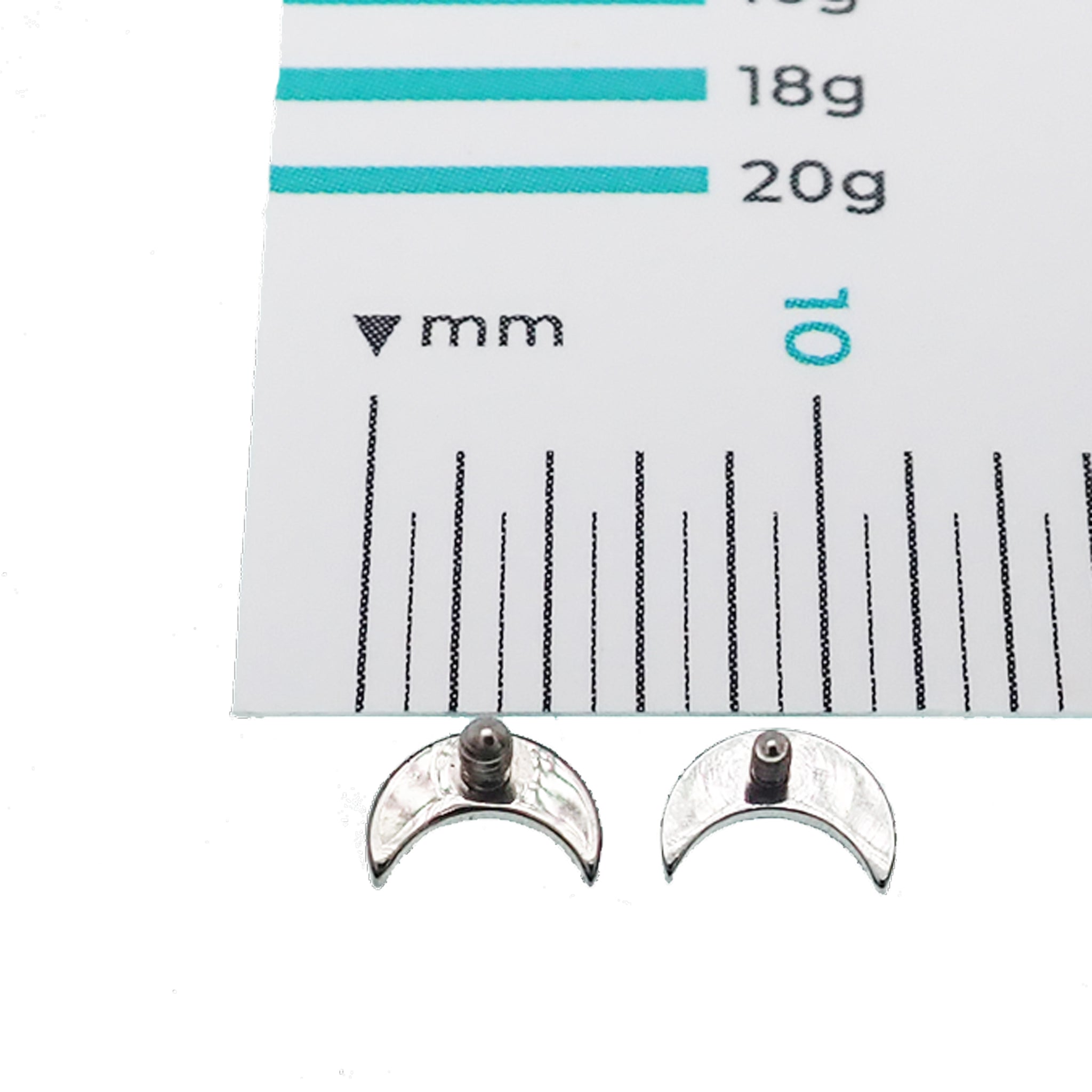 Hammered Moon Titanium Top Only earring by Body Clickers, flat back design in 14g and 16g titanium with hammered finish.