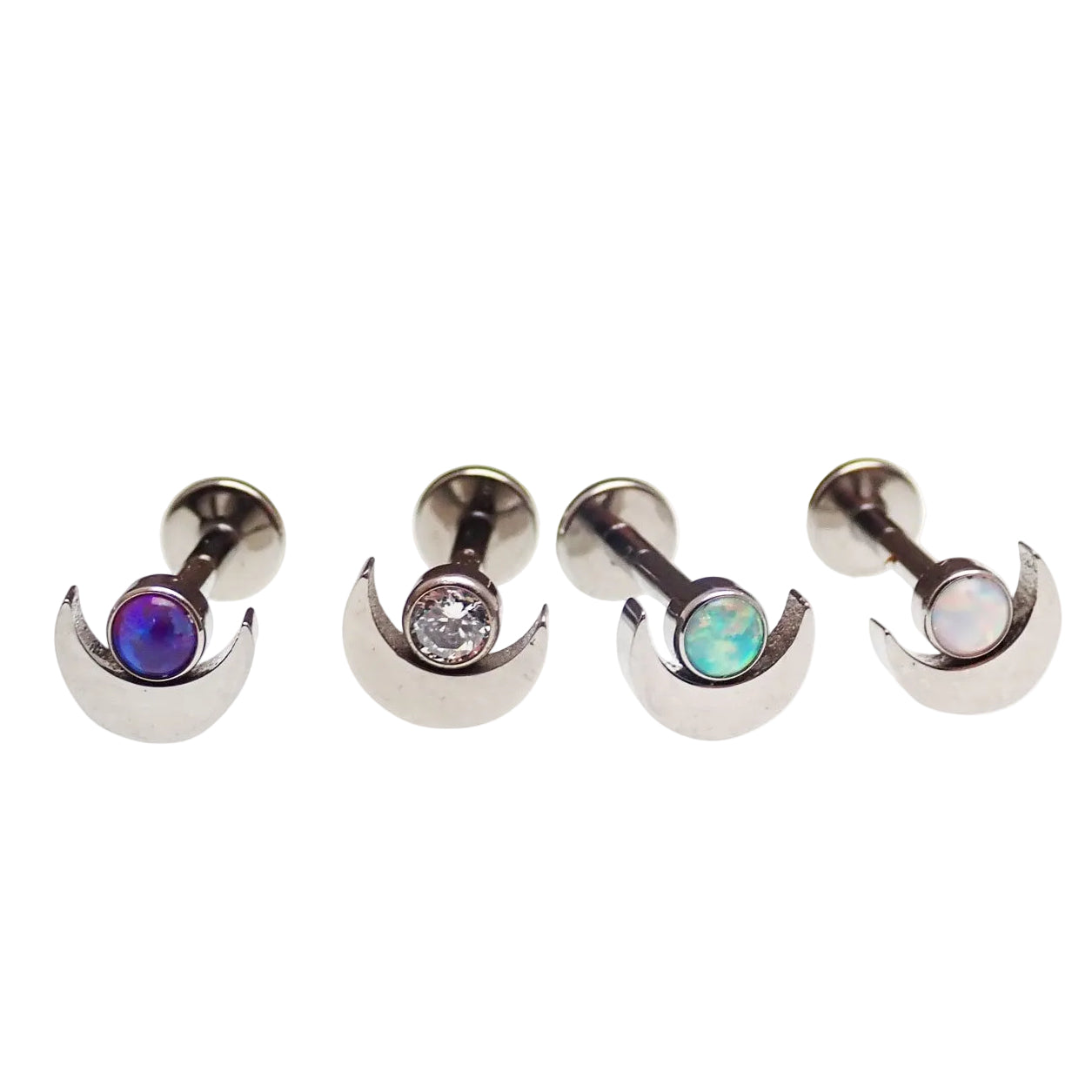 Moon Design Flat Back Piercing- Internally Threaded 0.9mm Thread