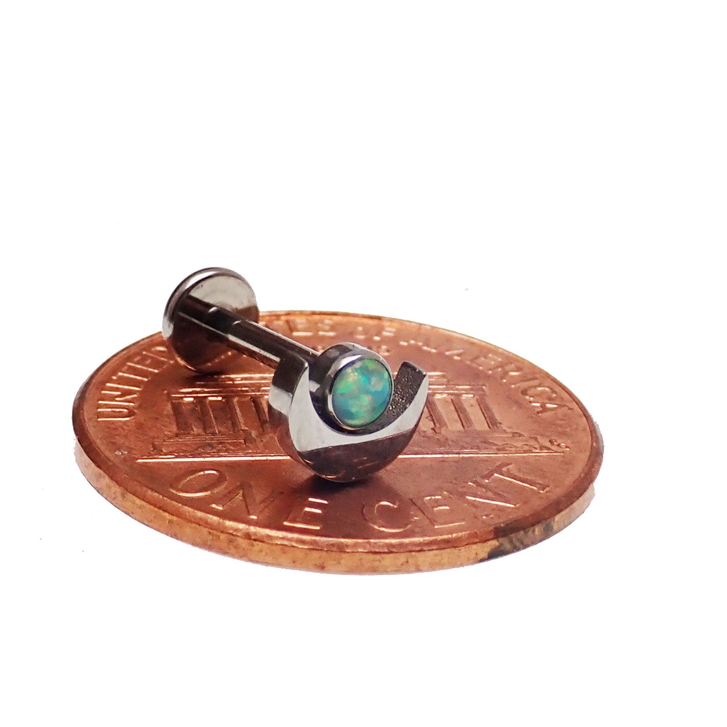 Moon Design Flat Back Piercing- Internally Threaded 0.9mm Thread