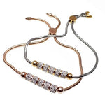 Steel Multi Crystal Adjustable Bracelet