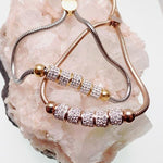 Steel Multi Crystal Adjustable Bracelet - pure piercings
