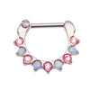 Pink CZ & Opal Lined Clicker 16g