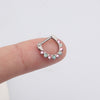 Pink CZ & Opal Lined Clicker 16g