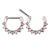 Pink CZ & Opal Lined Clicker 16g