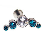 Blue & Clear CZ Cluster 18g, 16g, 14g