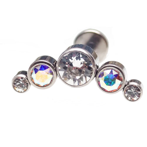 Clear and Rainbow CZ Cluster 14g, 16g, 18g