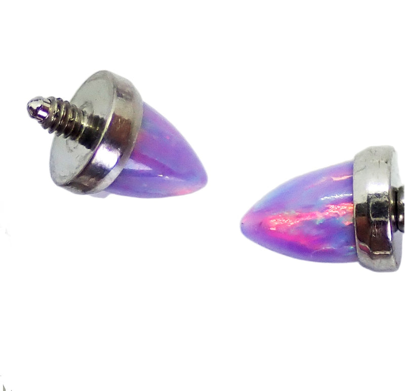 Horseshoe Piercing with 4mm Spiked Opal Cone Ends 16g