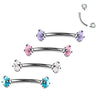 Double CZ Crystal Steel Curve 16g