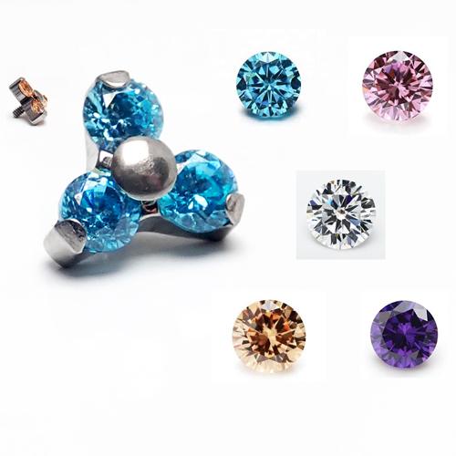 16g Swarovski Vintage Trio Attachment - pure piercings