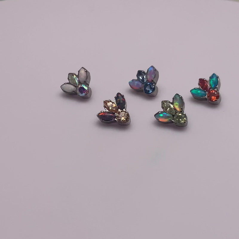 Cute Bug Opal & CZ Titanium Flatback 14g, 16g, 18g