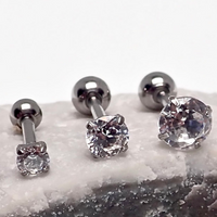 Titanium 16g Triple Helix cz