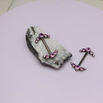 Pink CZ Nipple Cluster 14g, 12g