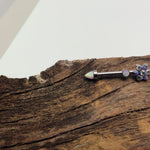 Clear CZ & Multi Lavender Flower with White Opals Industrial Scaffold Bar 14g