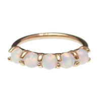 14k Gold Opal Prong 20g Hoop Ring