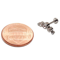 Clear CZ PUSH FIT Cluster Flatback 14g, 16g, 18g