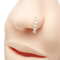 14k Gold Opal Prong 20g Hoop Ring