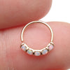 14k Gold Opal Prong 20g Hoop Ring
