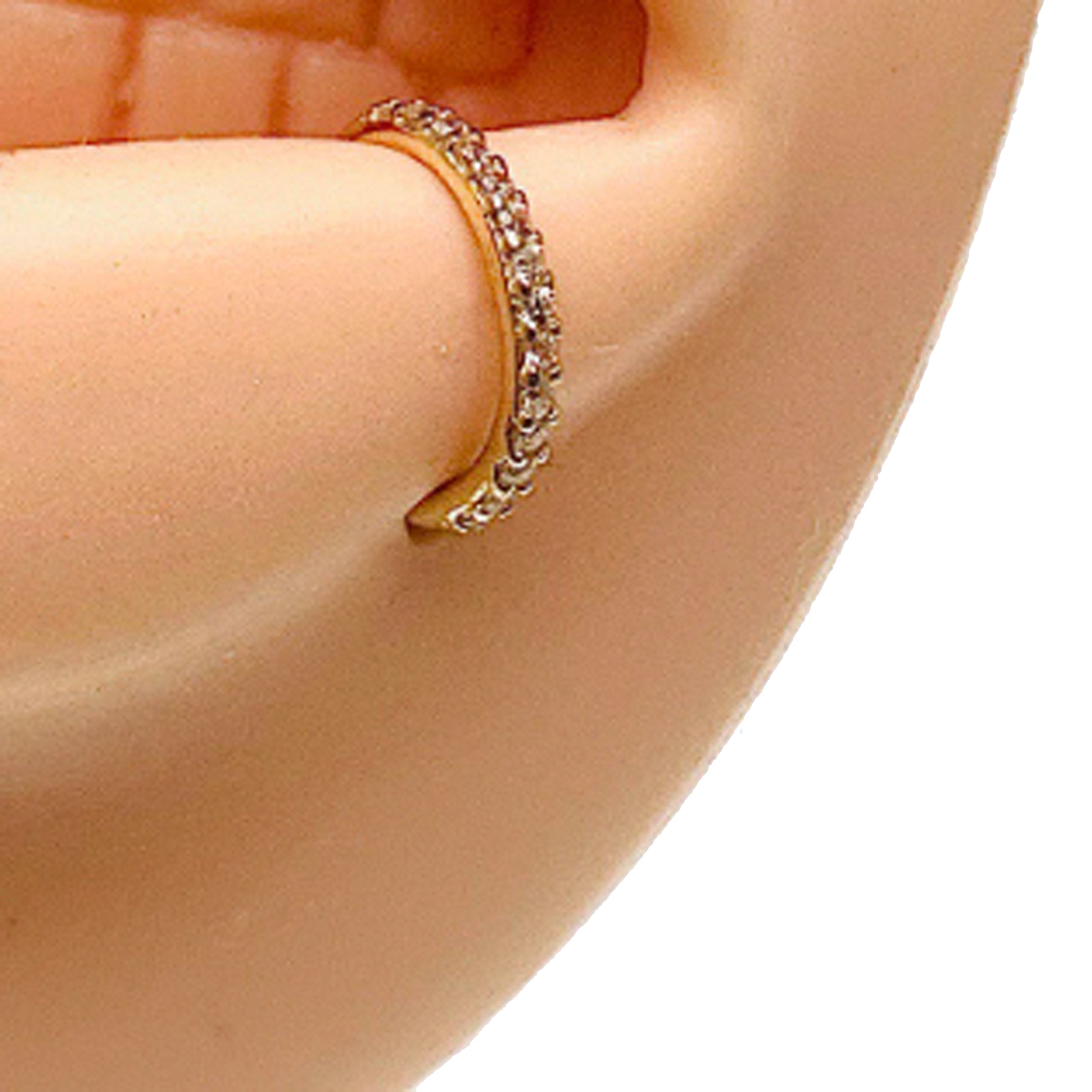 CZ 14k Gold 16g Hinged Clicker Ring