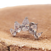 Clear CZ Peardrop Crown Titanium Flatback Piercing - 18g, 16g, 14g