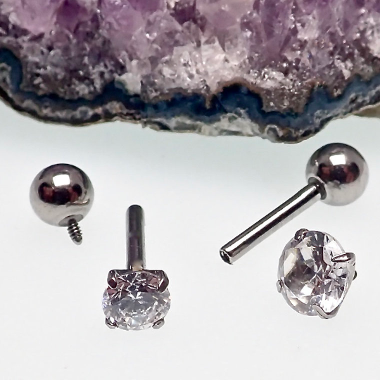 Titanium 16g Triple Helix cz