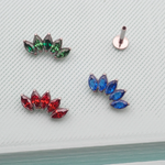 Blue / Red / Green CZ Lotus Titanium Flatback 18g, 16g, 14g