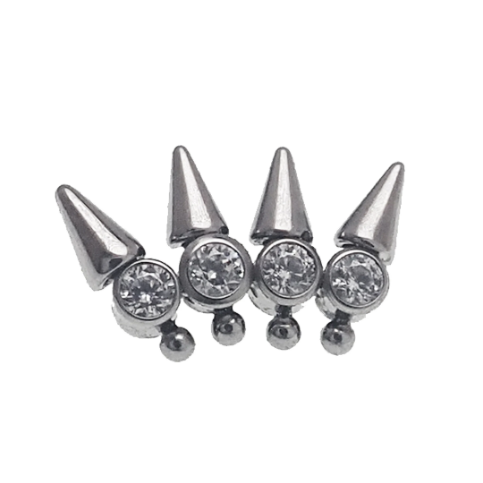 Spike CZ Crown Titanium Flatback Piercing - 18g, 16g, 14g