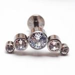 Clear CZ PUSH FIT Cluster Flatback 14g, 16g, 18g