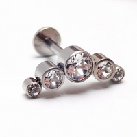 Clear CZ PUSH FIT Cluster Flatback 14g, 16g, 18g