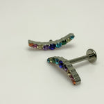 Colorful CZ 9-Cluster Flat Back 18g, 16g, 14g