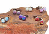 Pair Titanium Earrings Multi Lavender Opal