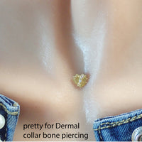 Explosive heart Titanium Top, Internally threaded - Body Clickers Body Jewelry