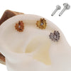 Explosive Heart Clear CZ Titanium Flatback Piercing 18g, 16g, 14g