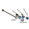 Titanium Straight Barbell with flat Opal Ends 16g