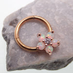 Flower Opal Clicker hoop 8mm 16g