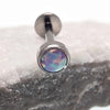 14G Titanium Internally Threaded Flat Opal Top Lip / Ear Ring - pure piercings