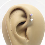 16g Titanium Cabochon Opal Stone Cone Spike Flatback Stud - pure piercings