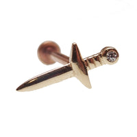 Dagger 14k Gold Flat Back 14g, 16g, 18g, 20g