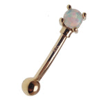 White Opal & Ball 14k Gold Curve 16g