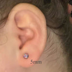Pair Titanium Earrings White Fire Ice Opal