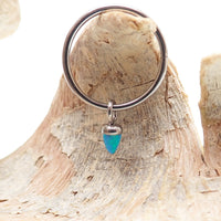 Pink Halobes Charm Opal Cone for body jewelry, fits up to 10g hoops, stylish accessory for body piercings.