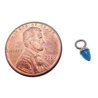 Halobes Body Jewelry Charm with pink opal cone, fits up to 10g hoops, vibrant bubblegum pink color, stylish and eye-catching.