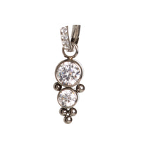 Halobes body jewelry charm with opal and cubic zirconia accents, featuring a delicate design on a silver-tone setting.