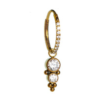 Titanium Charm CZ Beaded Cluster earrings by Halobes featuring sparkling cubic zirconia and intricate beaded design.