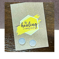 Pair of 7mm silicone healing discs from Healing Company, soft, flexible, and suitable for skin healing applications.