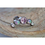 16g Titanium Cluster opal crystal with Bar  'Graceful' - pure piercings