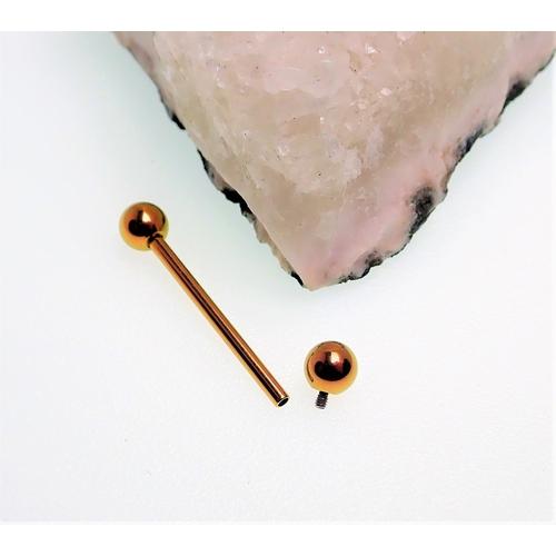 14g  titanium barbell rose gold anodized - pure piercings