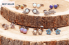 Pair Titanium Earrings Bubble Gum Opal