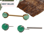 Push Fit Real Jade Titanium Nipple Piercing